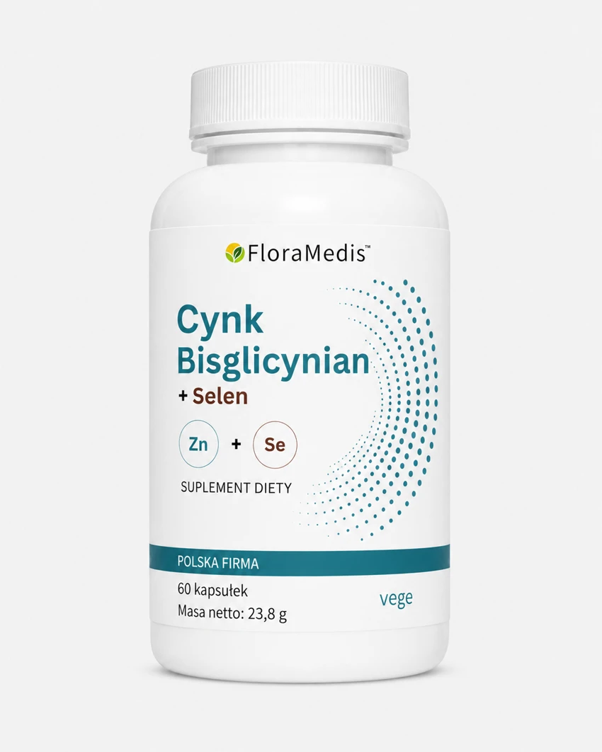 Cynk Bisglicynian + Selen, 60 kapsułek vege